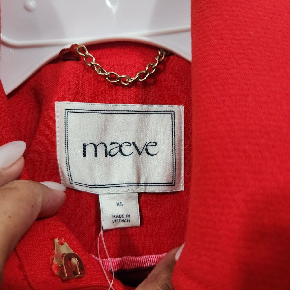 Anthropologie Maeve Fit & Flare Trench Pea Coat Double-breasted Button-Front XS - Picture 6 of 16